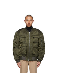 Wooyoungmi Khaki Nylon Cargo Bomber Jacket