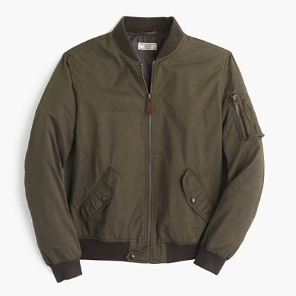 J.CREW Wallace & Barnes insulated bomber jacket MA-1 olive green flight military
