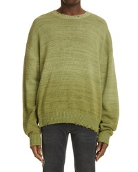 Olive Ombre Crew-neck Sweater