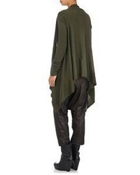 Rick Owens Cashmere Draped Front Cardigan Green