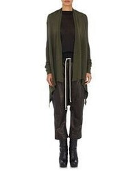 Rick Owens Cashmere Draped Front Cardigan Green