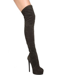 Casadei 140mm Stretch Suede Over The Knee Boots
