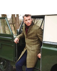 Charles Tyrwhitt Olive Tweed British Wool Overcoat