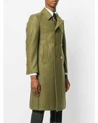 Thom Browne Pintuck Melton Wool Bal Collar Overcoat
