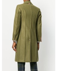 Thom Browne Pintuck Melton Wool Bal Collar Overcoat