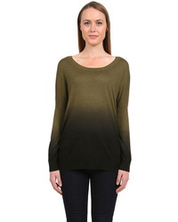 Chan Luu Cashmere Ombre Sweater In Olive
