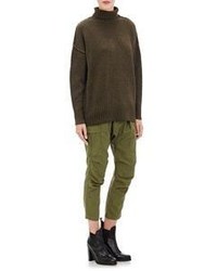 Nlst Stockinette Stitched Turtleneck Sweater Green