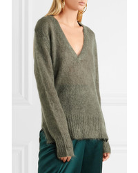 Dion Lee Oversized Mohair Blend Sweater Army Green