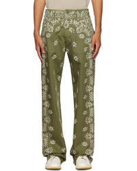 Amiri Green Bandana Field Print Trousers