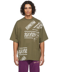 Palm Angels Green Bandana Print T Shirt