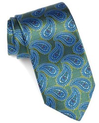 Olive Paisley Silk Tie