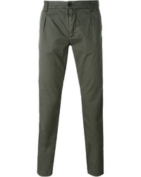 Armani Jeans Pleated Detail Straight Leg Trousers