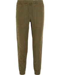 Nlst Cotton And Hemp Blend Track Pants Army Green