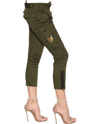 Dsquared2 Military Cropped Cotton Canvas Pants