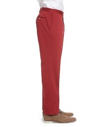 Incotex Flat Front Solid Cotton Blend Trousers