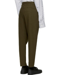 Ann Demeulemeester Green Classic Pleat Trousers