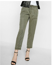 Express High Waisted Easy Fit Patch Pocket Ankle Pant