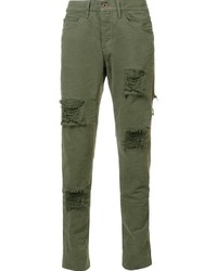 Off-White Distressed Skinny Trousers