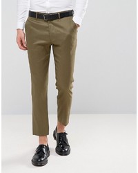 Asos Skinny Cropped Pants In Linen Mix