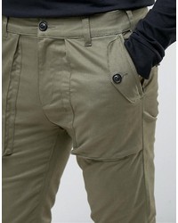 Asos Skinny Worker Pants In Khaki