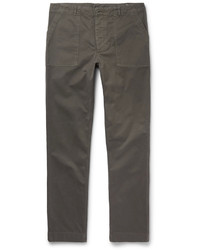 Officine Generale Slim Fit Gart Dyed Cotton Twill Trousers