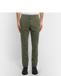 Burberry Slim Fit Gart Dyed Stretch Cotton Twill Trousers