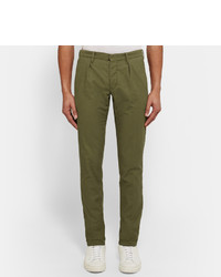 Incotex Slim Fit Pleated Cotton Trousers