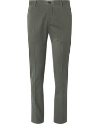 Etro Slim Fit Stretch Cotton And Cashmere Blend Trousers