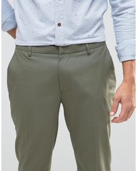 Asos Super Skinny Crop Smart Pants In Khaki