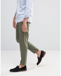 Asos Super Skinny Crop Smart Pants In Khaki