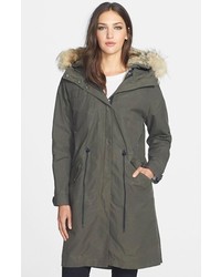 Andrew Marc New York Andrew Marc Jordan Long Utility Parka With Removable Rabbit Fur Liner Coyote Fur Trim