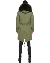 Cotton Canvas Parka With Murmansky Fur