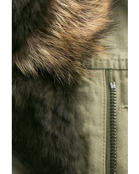 Yves Salomon Cotton Parka With Fur Lining