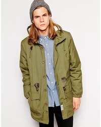 D Struct Parka Jacket With Sherpa Lining