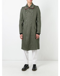Ann Demeulemeester Double Breasted Military Coat Green