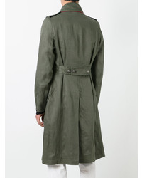 Ann Demeulemeester Double Breasted Military Coat Green