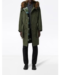 Burberry Double Faced Cotton Silk Hooded Parka With Warmer