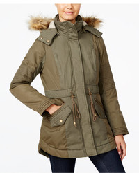 American Rag Faux Fur Hooded Mixed Media Parka Only At Macys