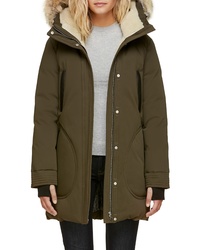 Soia & Kyo Genuine Coyote Down Parka With Fleece Lining