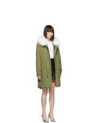 MR AND MRS ITALY Green Long Fur Army Parka