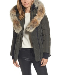 Mackage Hooded Down Parka With Inset Bib Genuine Fox