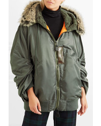 Junya Watanabe Hooded Faux Fur Trimmed Padded Shell Parka