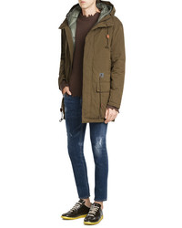 Closed Hooded Parka With Drawstring Waist