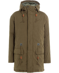 Closed Hooded Parka With Drawstring Waist