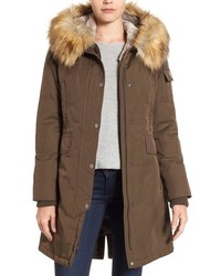 1 Madison Hooded Parka With Faux Fur Trim