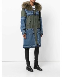 Furs66 Hooded Patchwork Parka