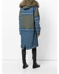 Furs66 Hooded Patchwork Parka