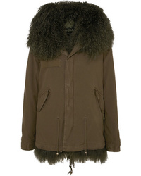 Mr & Mrs Italy Hooded Shearling Lined Cotton Canvas Parka