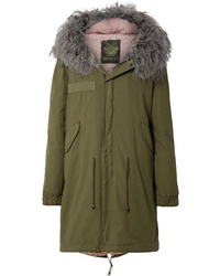 Mr & Mrs Italy Hooded Shearling Lined Cotton Canvas Parka