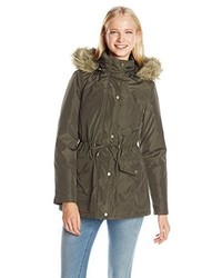 Madden-Girl Madden Girl Anorak Parka Jacket With Faux Fur Trim Hood